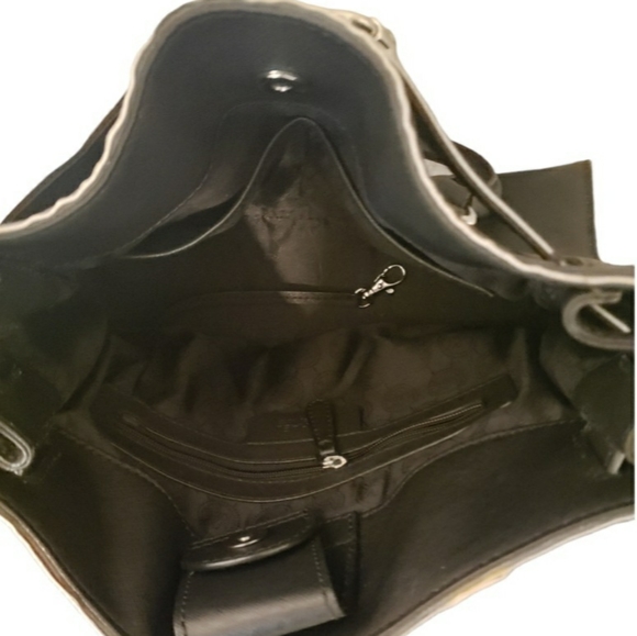 Michael Kors Hamilton Black Large Satchel Handbag With Lock And Key - Picture 4 of 7